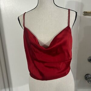 Luxurious Scarlet Satin Chemise